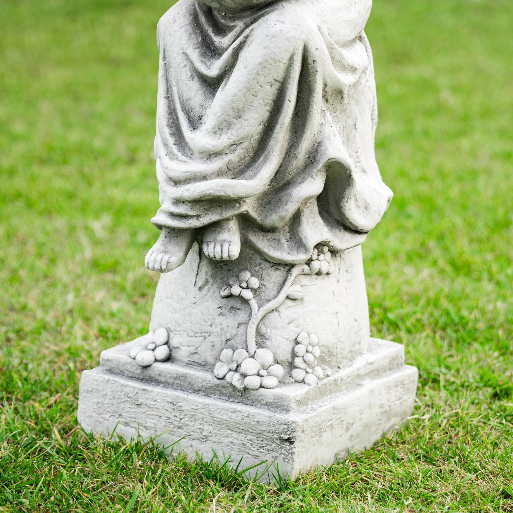 Glitzhome® 31" Angel Garden Bird Feeder Statue